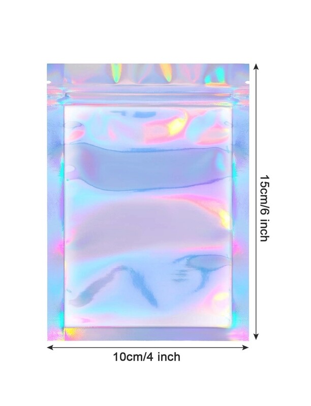 Mylar Zip Lock Bags (Holographic Rainbow Color 4x 6Inch)