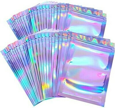 Mylar Zip Lock Bags (Holographic Rainbow Color 8 x 10Inch)