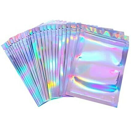 Mylar Zip Lock Bags (Holographic Rainbow Color 8 x 10Inch)