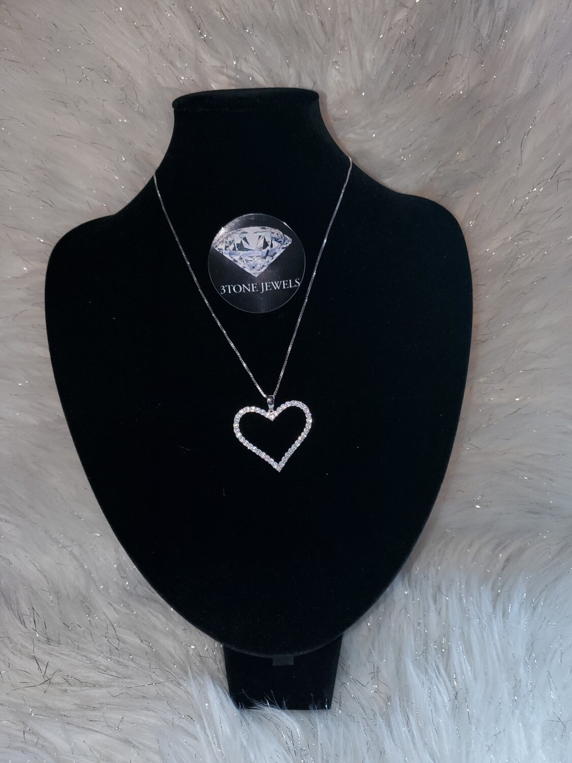 Sterling Silver big Heart Necklace
