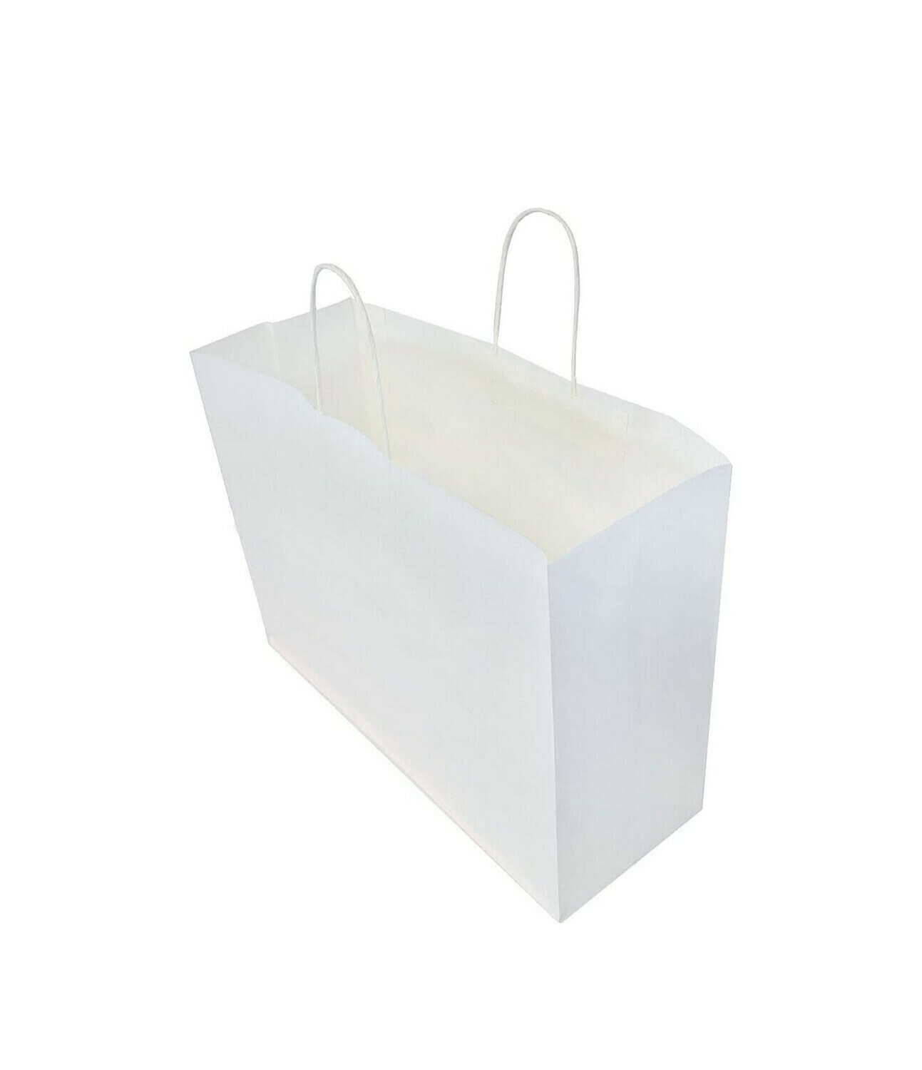 White Kraft Paper Gift Bags with Handles 16x6x12"