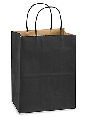 Black Kraft Paper Gift Bags with Handles (8 x 4 1⁄2 x 10 1⁄4")