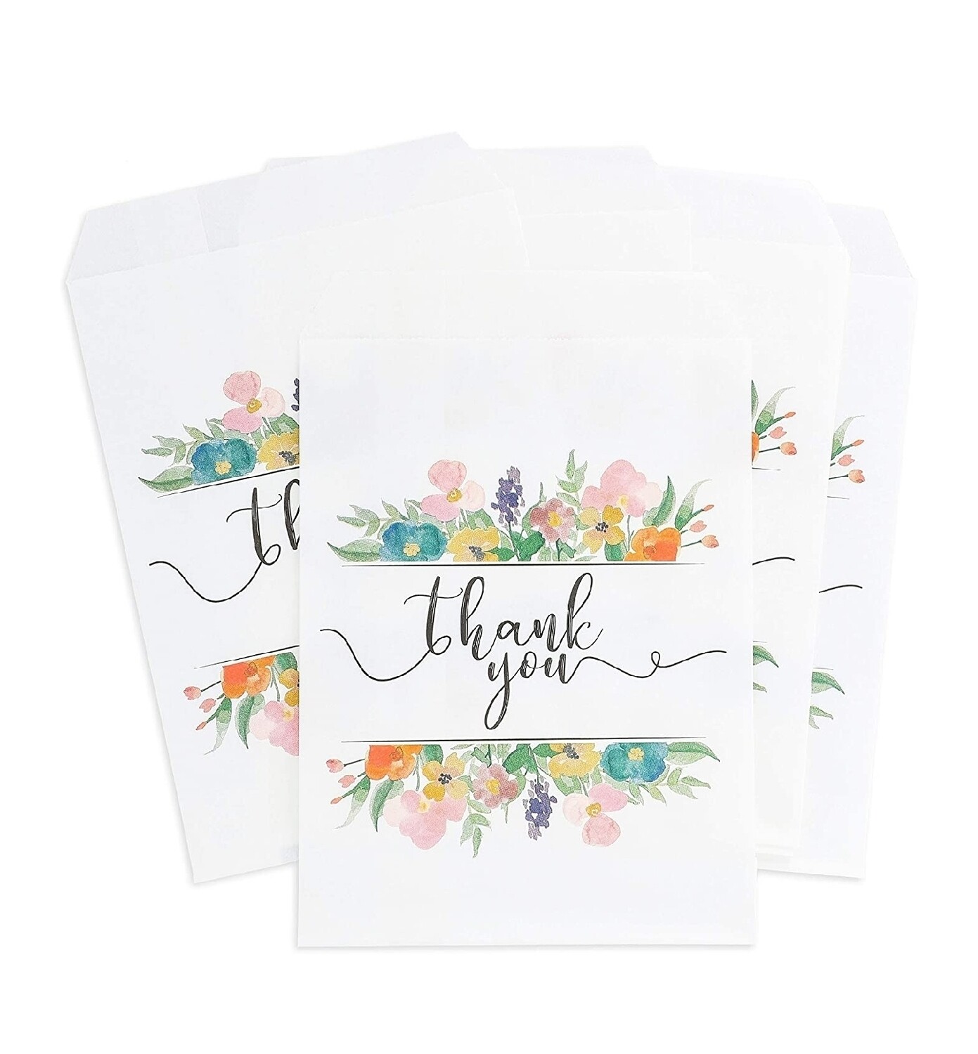 5" X 7.5" Flat thank you Paper or Patterned Kraft Bags