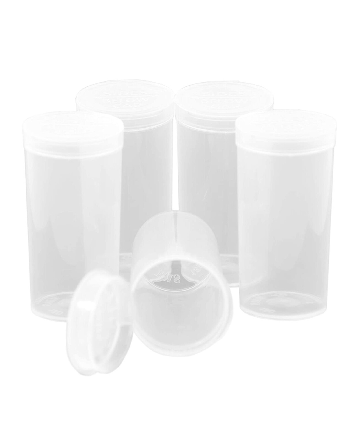 CLEAR 13 Dram Pop Top Bottle Rx Vial Medical Box Container