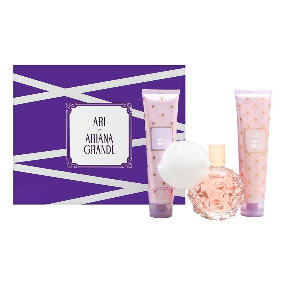 Ari by Ariana Grande 3 Piece Gift Set for Women, 3.3 fl. oz. EDP Spray + 3.3 fl. oz. Body Lotion + 3.3 fl. oz. Body Wash