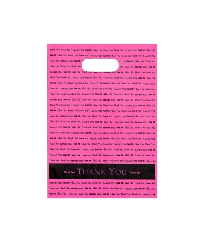 9x12 thank you plastic merchandise  bags pink (for light items)