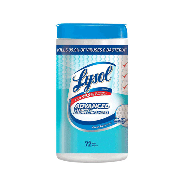 Lysol Advance Cleaning Disinfecting Wipes 72 Wipes ocean fresh scent