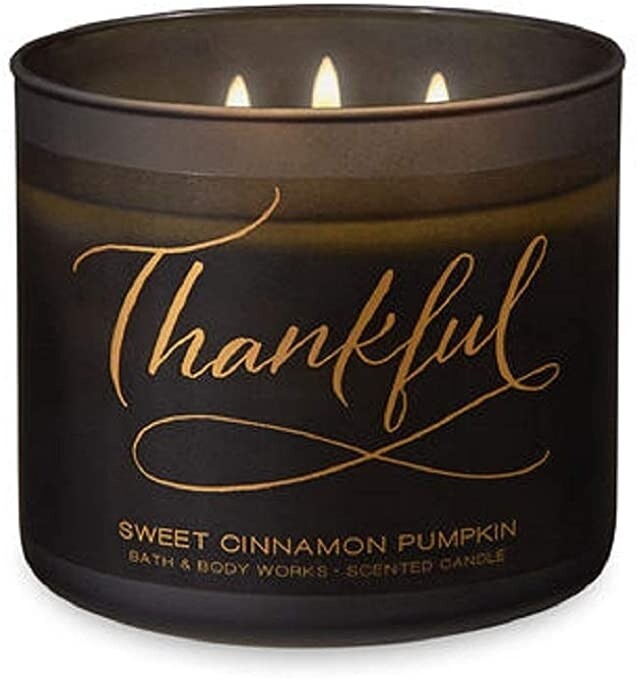 Bath and body works 3 wick candle- thankful