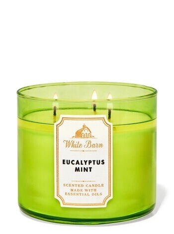 Bath and body works 3 wick candle- eucalyptus mint