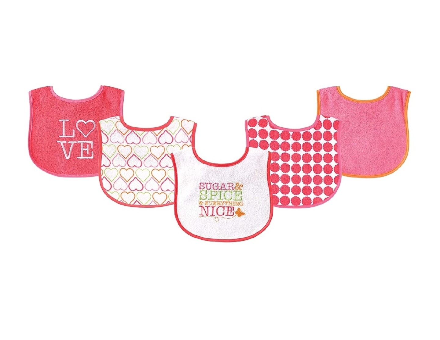 Unisex Baby Cotton Terry Drooler Bibs with PEVA Back, Sugar, One Size