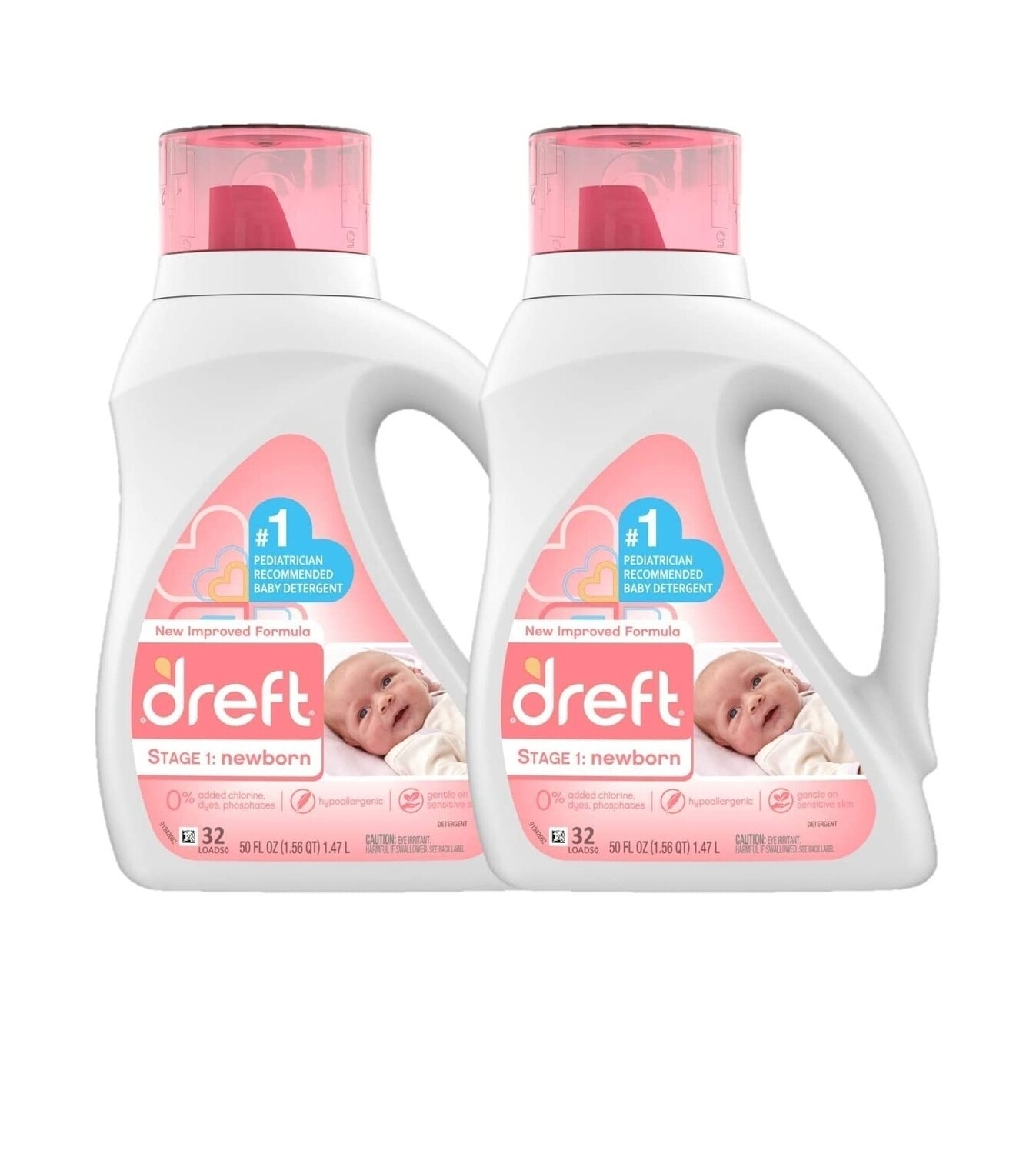 Dreft Stage 1: Newborn Hypoallergenic Liquid Baby Laundry Detergent (HE), Natural for Baby, Newborn, or Infant, 32 Loads (Packaging May Vary), 50 Fl Oz (1 bottle)