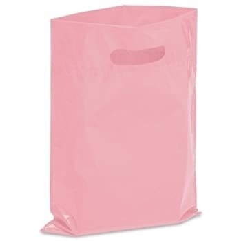 9x12 thank  you plastic merchandise  bags light pink