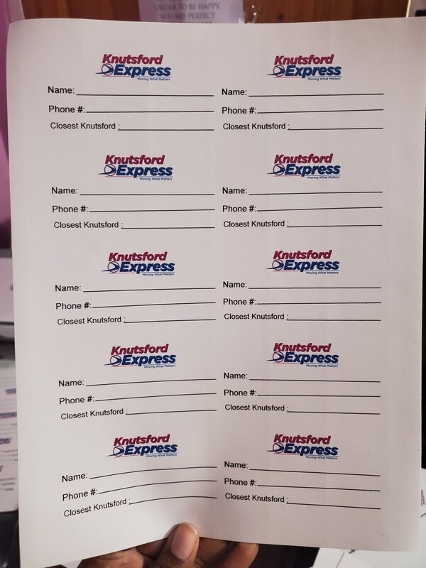 Knutsford sticker (price per stickers) (black and white)