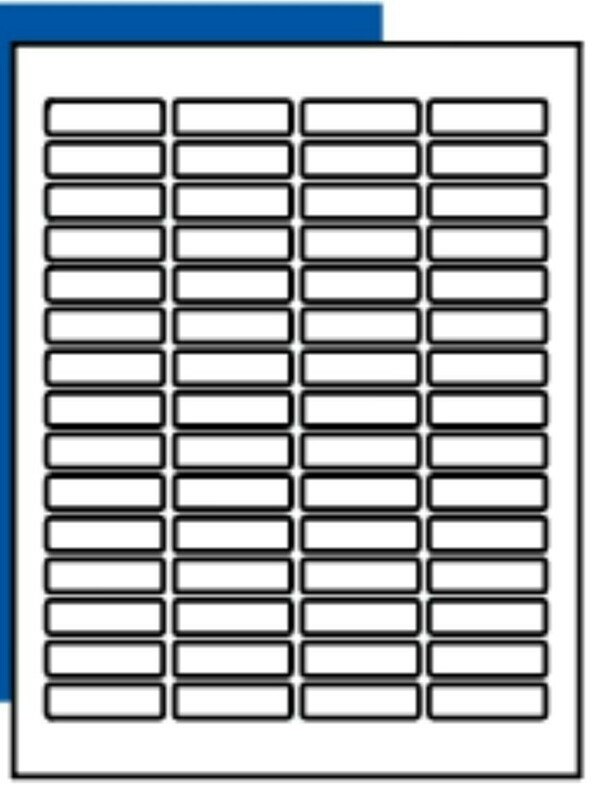 Logo Stickers GLOSSY 2&quot;1/2&quot; x 1-3/4&quot; inch Rectangle square (price per sheet) usually 60 per sheet clear glossy