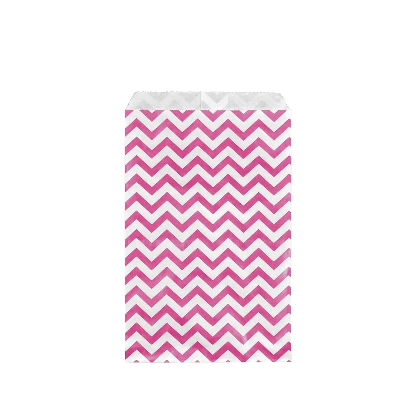 6" X 9" Flat Pink Chevron Paper 
 Patterned Kraft Bags