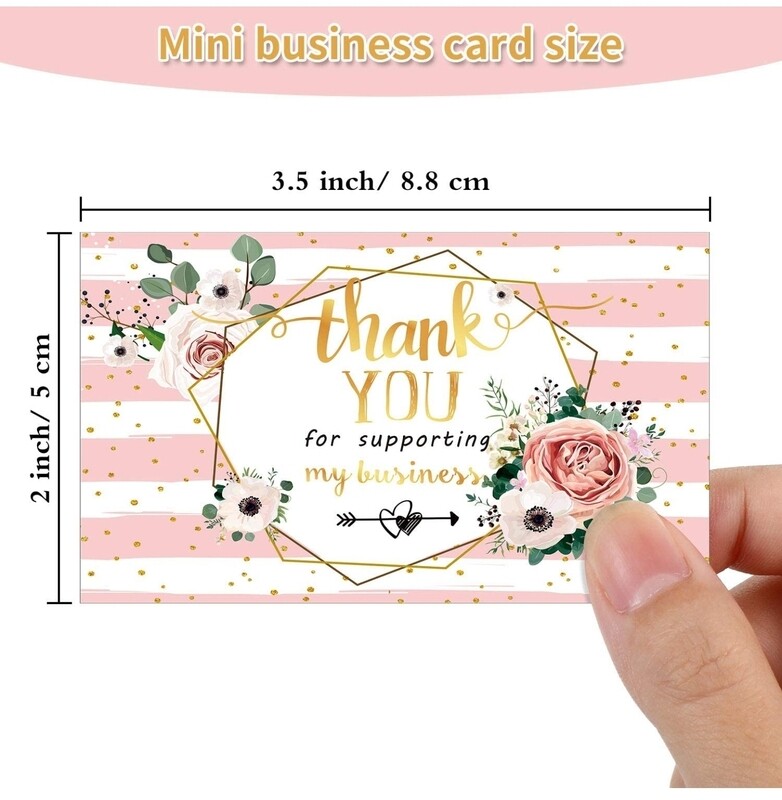 Thank You for Your Order Business Cards Shopping Purchase Thanks Greeting Cards to Customer, Floral Design Appreciation Cards for Small Business Owners Sellers, 3.5 x 2 Inch