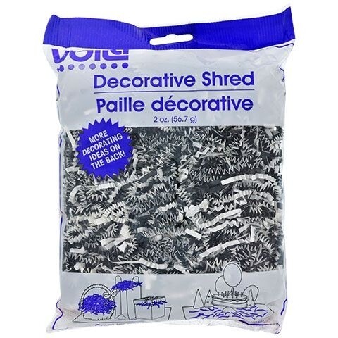 Voila Crinkle Cut black Decorative Shredded Paper, 1.8 oz.