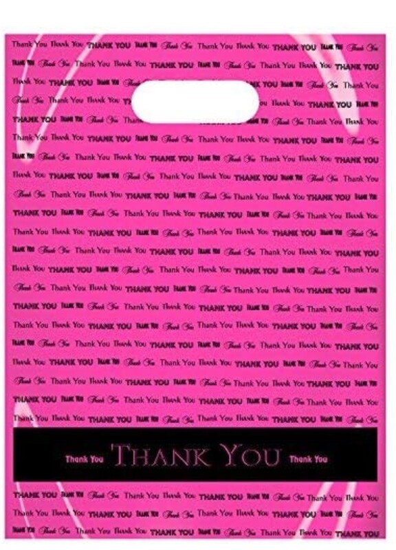 9x12 thank  you plastic merchandise  bags pink (thicker bag)