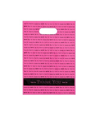 9x12 thank  you plastic merchandise  bags pink (thicker bag)