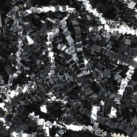 Voila Crinkle Cut silver &amp; black Decorative Shredded Paper, 1.8 oz.