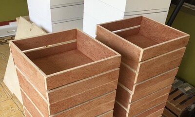 9.5x9.5x3.5 inch natural colour crate gift box