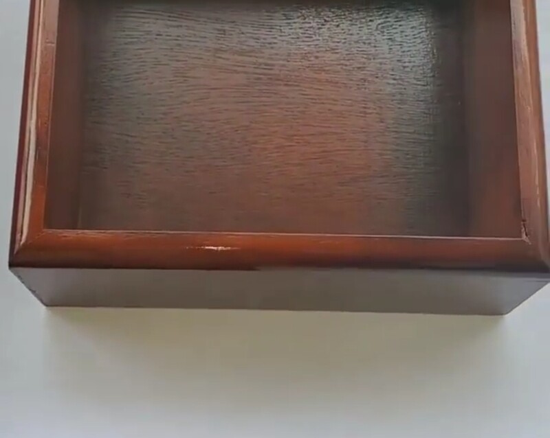 6x6x2 inch Wooden box dark brown