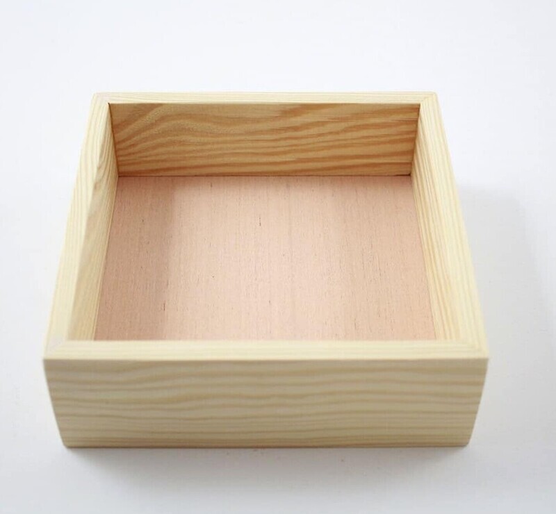 6x6x2 inch Wooden box dark brown