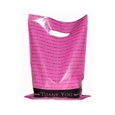9x12 thank you plastic merchandise bags pink (for light items)