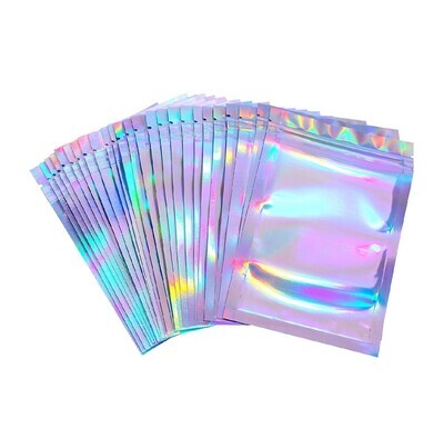 Mylar Zip Lock Bags (Holographic Rainbow Color 4.5x 7Inch)