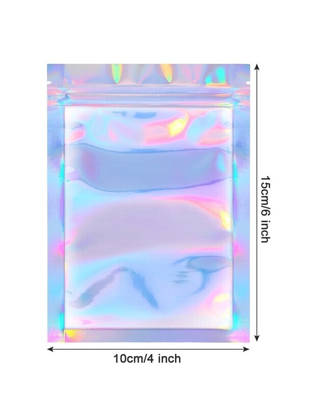 Mylar Zip Lock Bags (Holographic Rainbow Color 4.5x 7Inch)