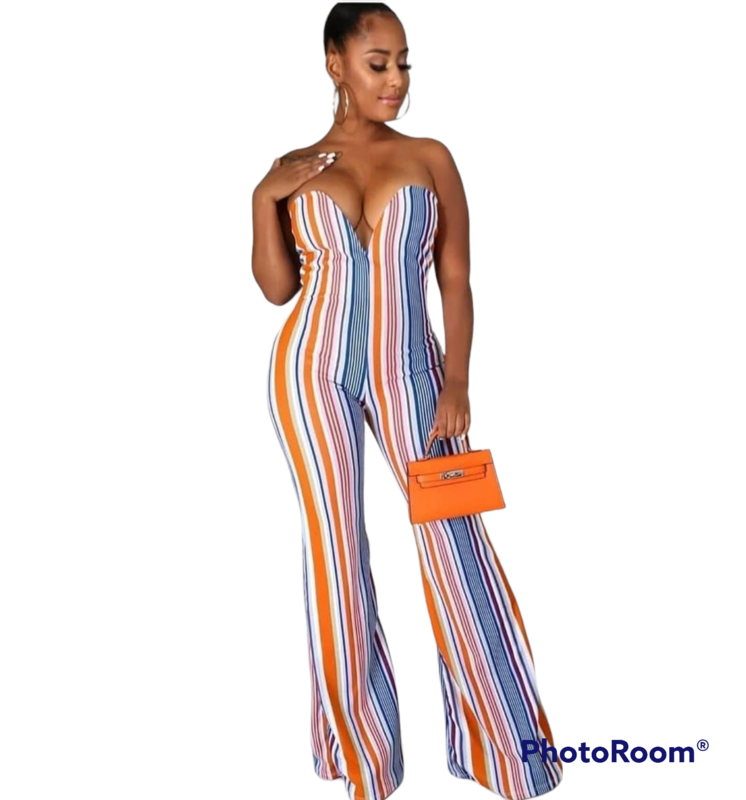 Striped Jumpsuit LARGE