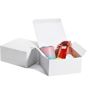 Gift Boxes - 8 x 8 x 4", White 
