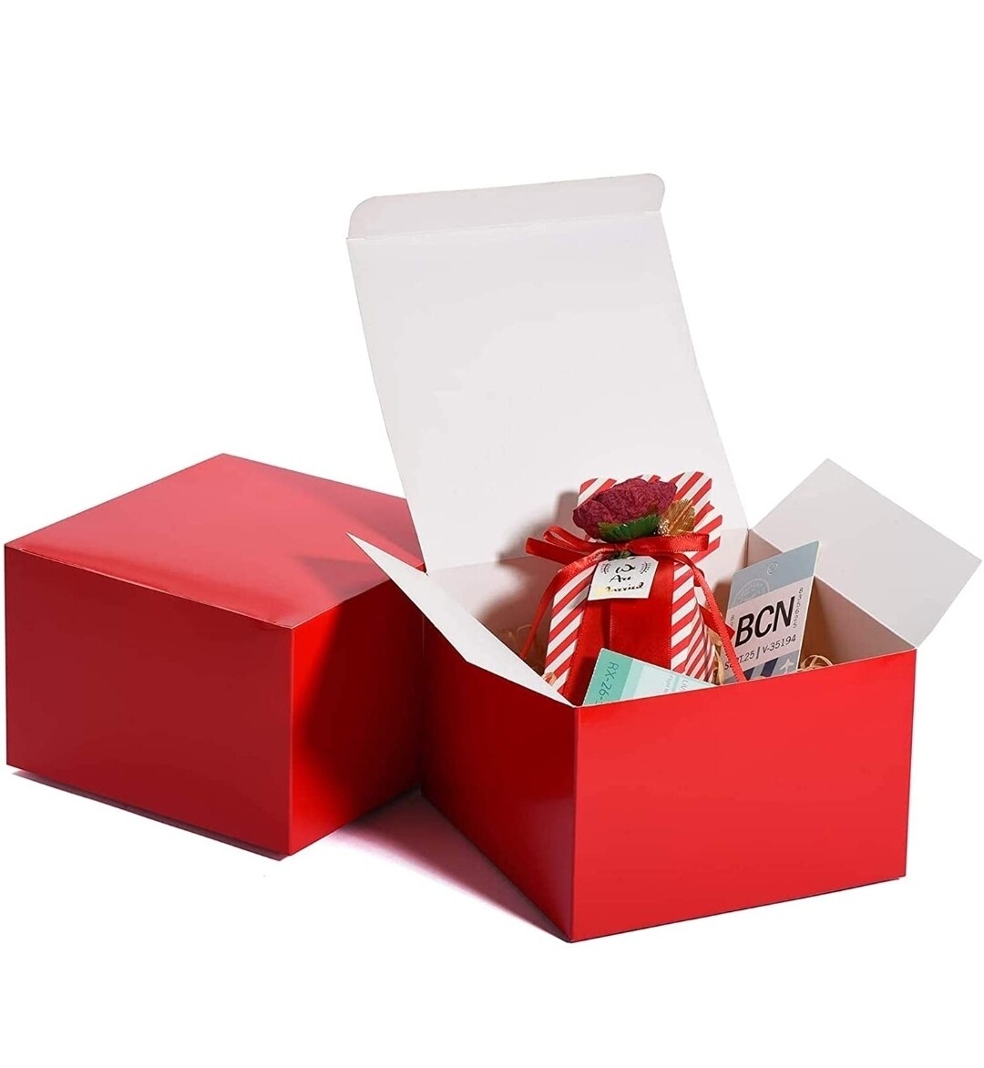 Gift Boxes - 6 x 6 x 4", Red 