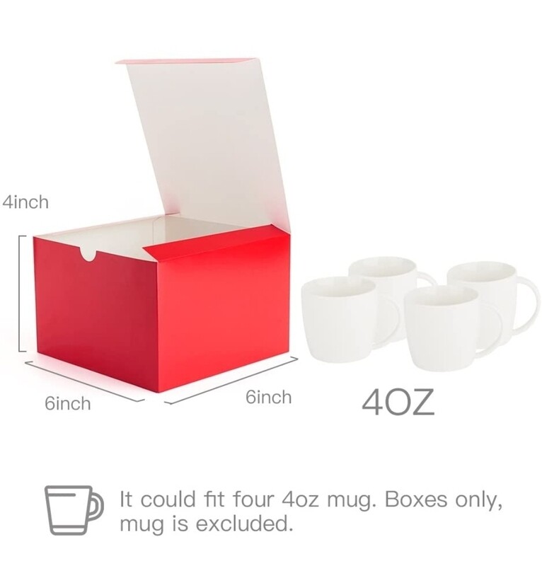 Gift Boxes - 6 x 6 x 4", Red 