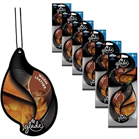 Glade Hanging car and home air freshener- warm leather -1 count