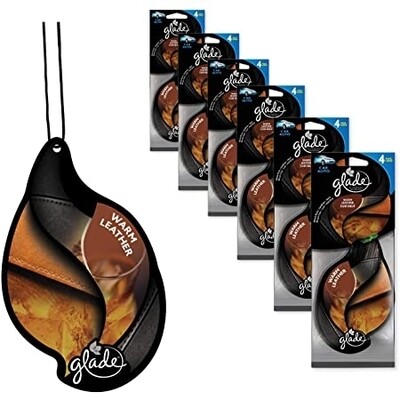 Glade Hanging car and home air freshener- warm leather -1 count