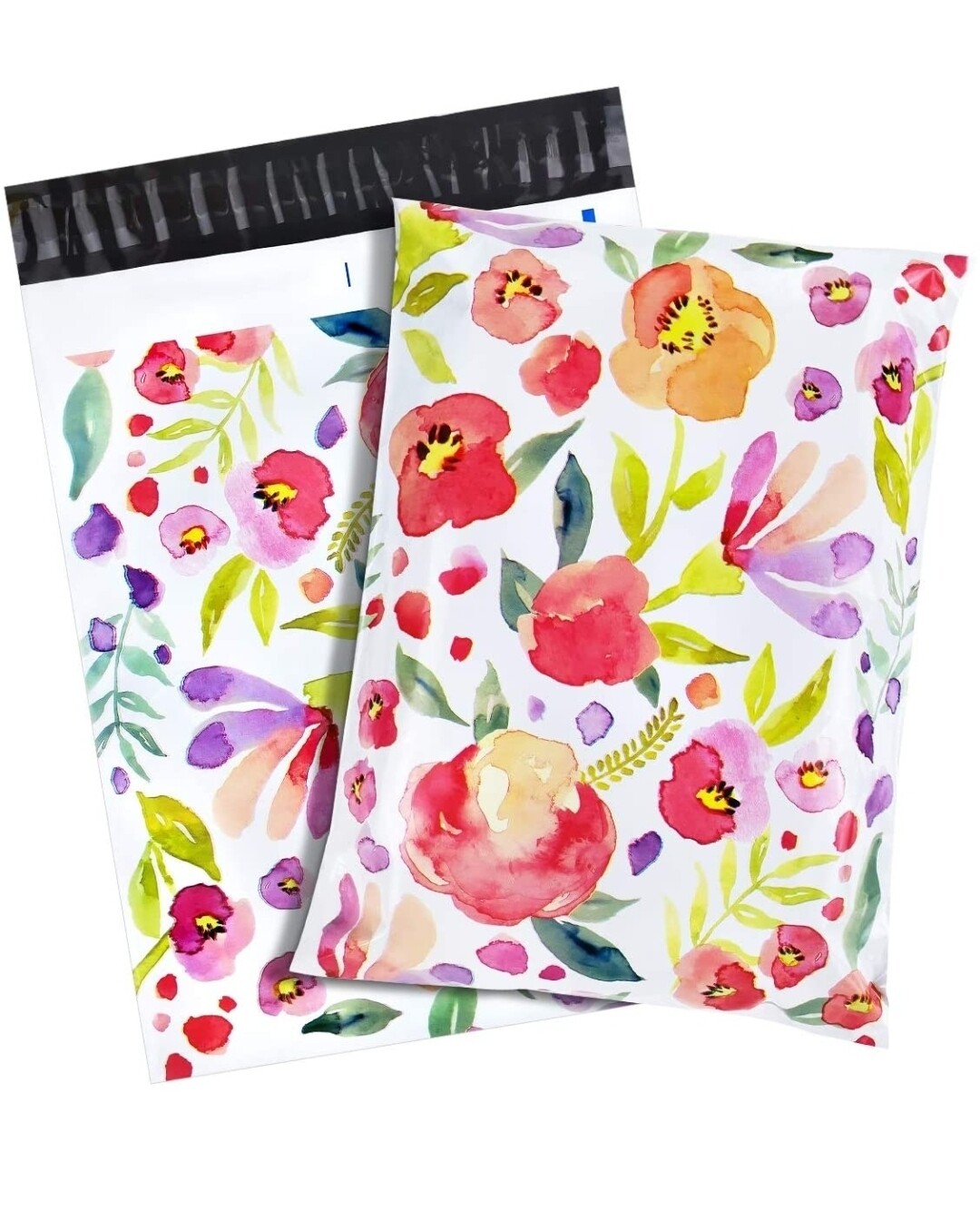 10x13 Cute Watercolor Flowers Poly Mailer