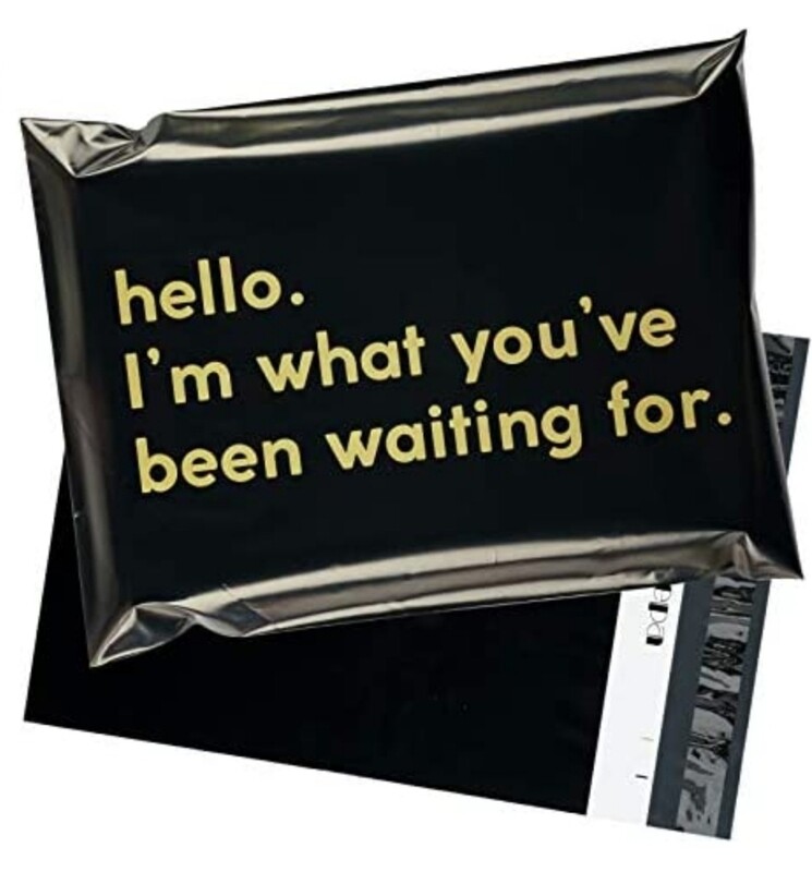 10X13 black I&#39;m what you&#39;ve been waiting for Poly Mailer Envelope Plastic Custom Mailing &amp; Shipping Bags - Self Seal
