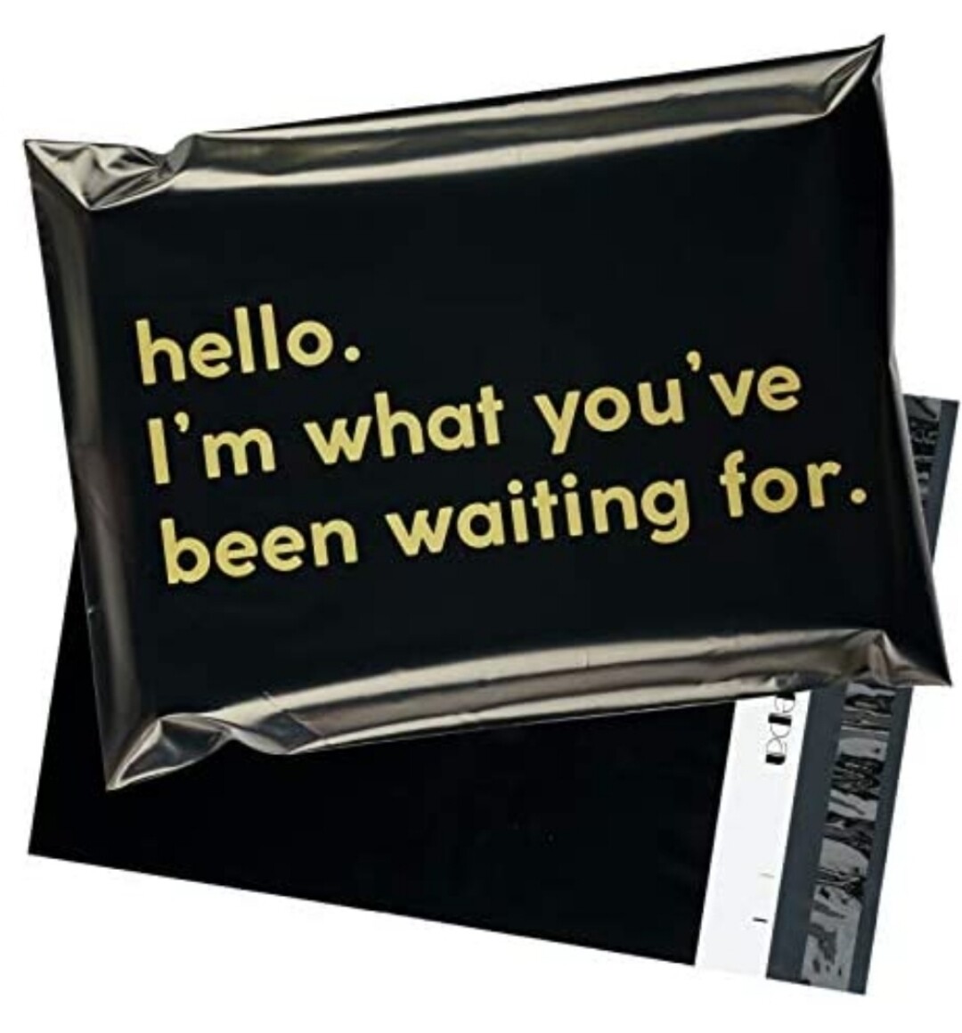 10X13 black I'm what you've been waiting for Poly Mailer Envelope Plastic Custom Mailing & Shipping Bags - Self Seal