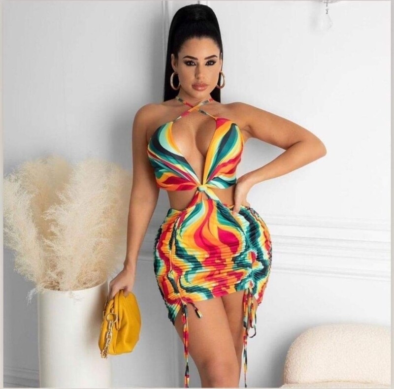 Cute Multicolored Dress Medium