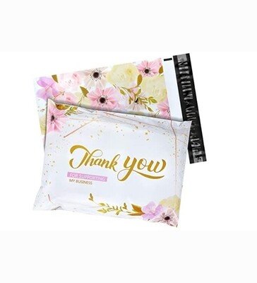 10x13 Cute thank you  Flowers Poly Mailer