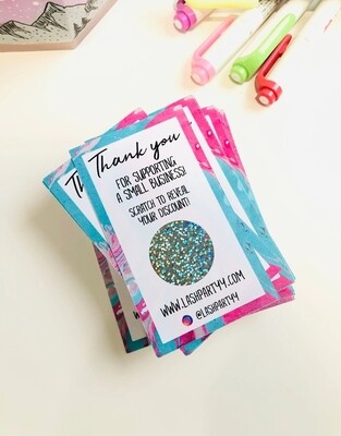 Black and white scratch off thank you labels (price per label)