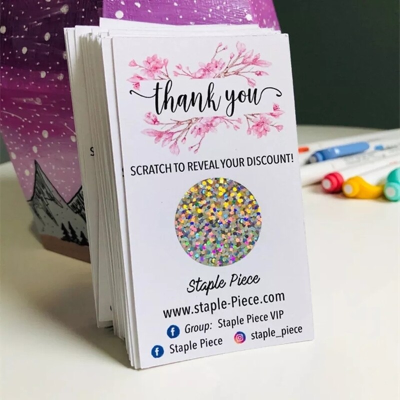 Black and white scratch off thank you labels (price per label)