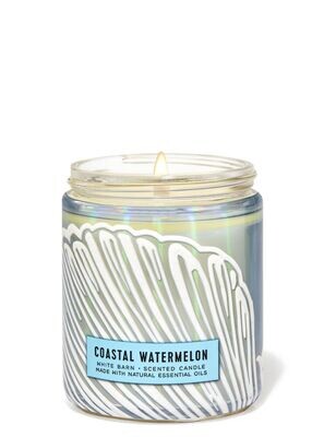 Bath and body works single wick candle- COASTAL WATERMELON