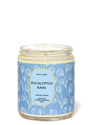 Bath and body works single wick candle- EUCALYPTUS RAIN