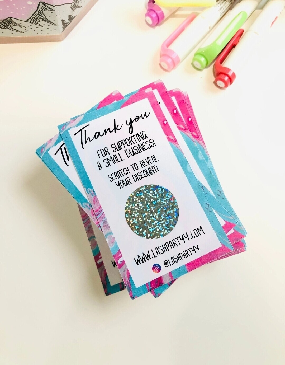 Coloured scratch off thank you labels (price per label)