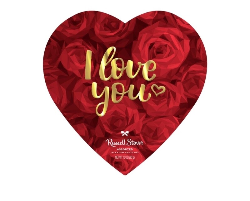 Russell Stover Assorted I Love You Milk and Dark Chocolates, 10 oz, 17 Ct