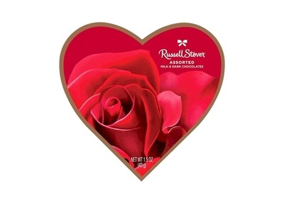 Russell Stover Valentine's Day Photo Heart Chocolate Gift Box, 1.5 oz. (3 Pieces)
