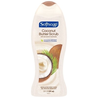 Softsoap Body Wash Coconut Butter Scrub, 20 fl. oz