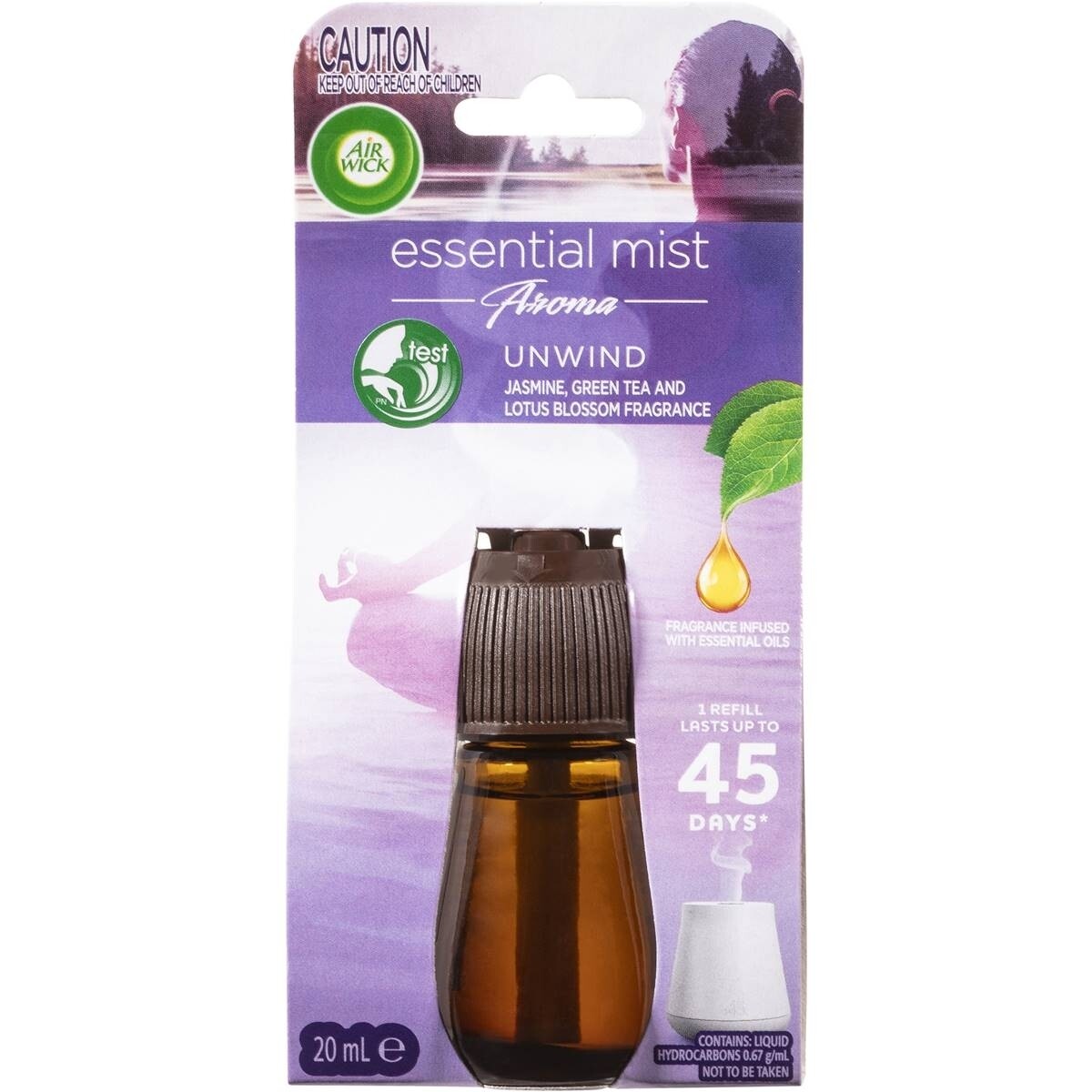 Jasmine, Green Tea and Lotus Blossom  (unwind) mist refill- per bottle